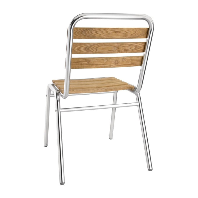 Chaises bistro frêne et aluminium (lot de 4) - Bolero