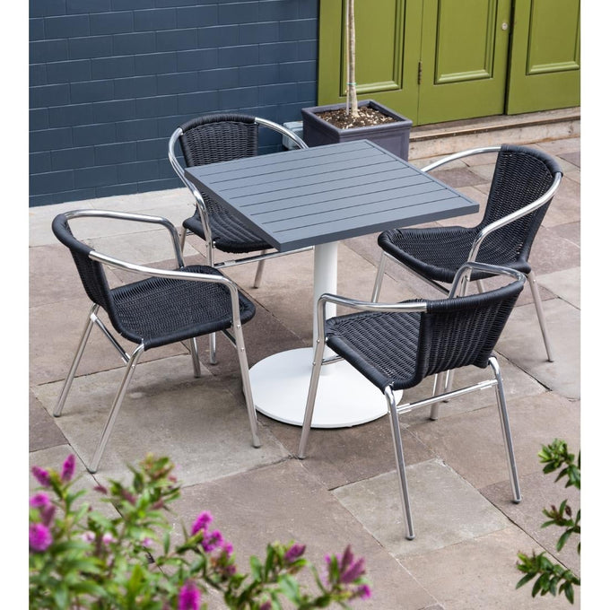 Pied de table en fonte blanc - L 548 x P 548 x H 728 mm - Bolero