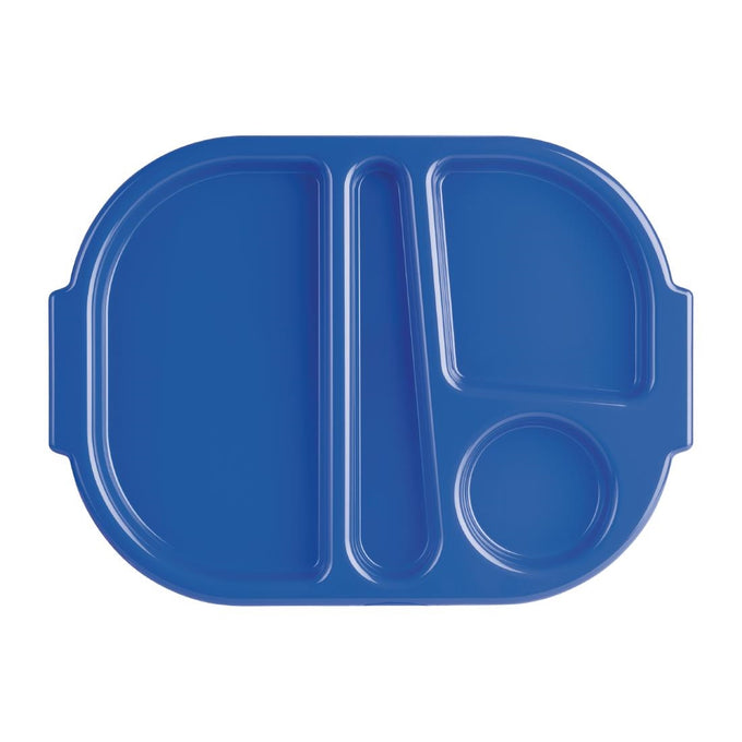 Petits plateaux repas à compartiments en polypropylène Kristallon bleus 321 mm (lot de 10) - Olympia