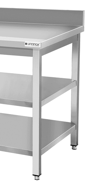 Étagère double en option pour table inox - 600 x 700 mm - Unninox