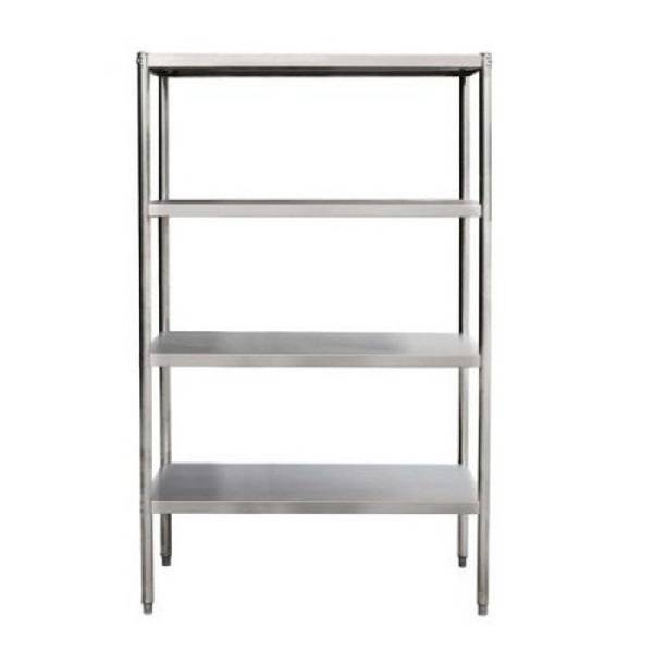Rayonnage inox Eco 4 niveaux tube rond 35 mm - L 2000 x P 500 x H 1800 mm - Unninox