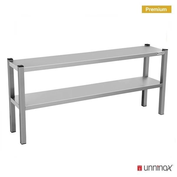 Étagère de chef inox 2 niveaux - L 1400 x P 300 x H 650 mm - Unninox