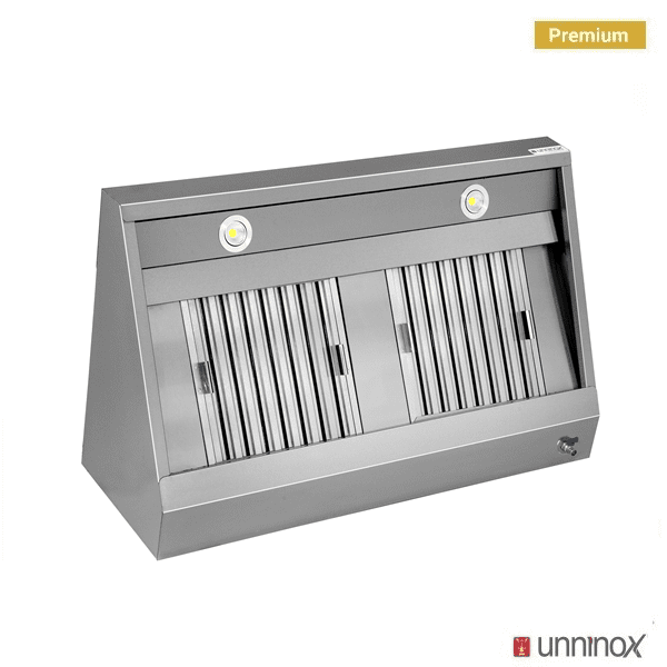 Hotte murale inox - L 1000 x P 700 x H 400 mm - Unninox