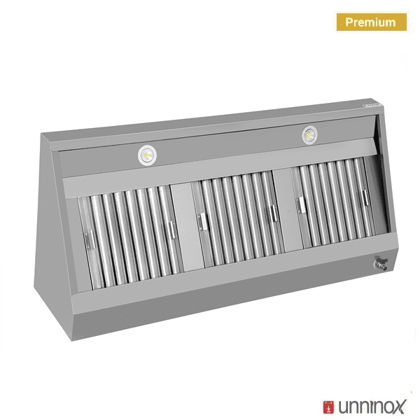 Hotte murale inox - L 1500 x P 700 x H 400 mm - Unninox
