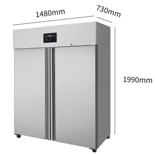 Armoire réfrigérée positive 2 portes 1200 L - L 1480 x P 730 x H 1990 mm - Unninox