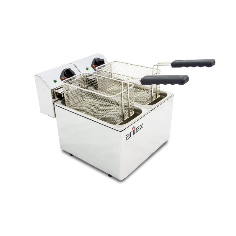 Friteuse électrique - 5 + 5L - Double cuve - Arilex