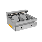 Chauffe-frites électrique à poser 2 x GN 1/1 - L 800 x P 700 x H 300 mm - 2 kW 230 V - Unninox