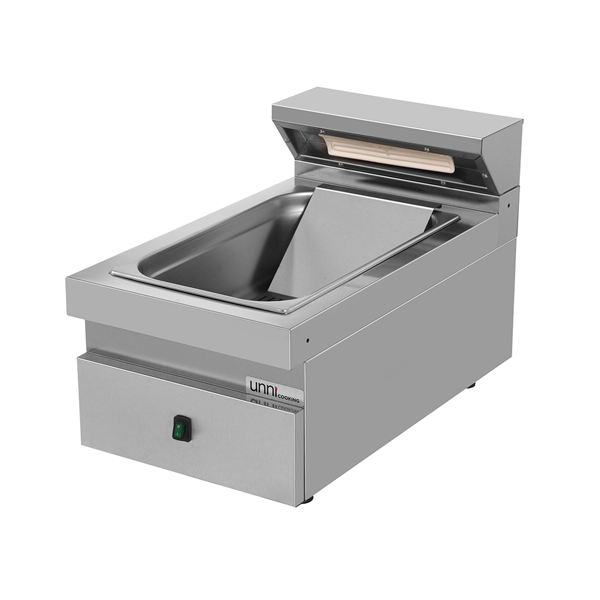 Chauffe-frites électrique à poser 1 x GN 1/1 - L 400 x P 700 x H 300 mm - 1 kW 230 V - Unninox