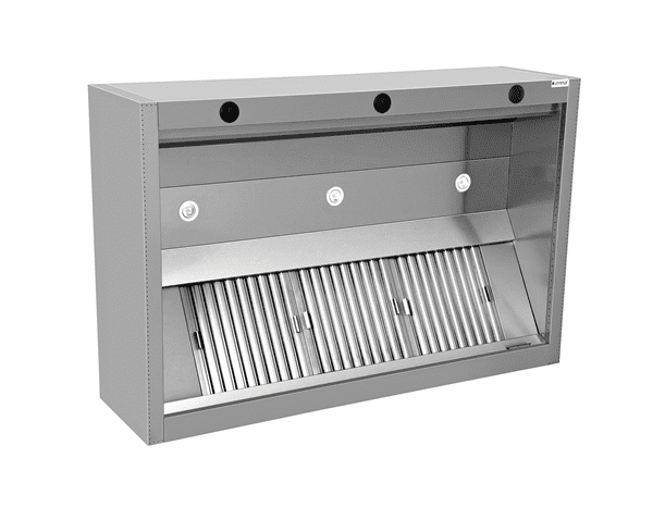 Hotte à induction avec compensation d'air - L 2000 x P 1300 x H 550 mm - 3 filtres - Unninox