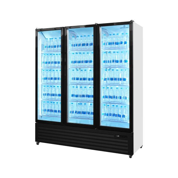 Armoire à boissons vitrée 3 portes - 1200 L - 0 à +10 °C - L 1680 x P 590 x H 1995 mm - Unninox