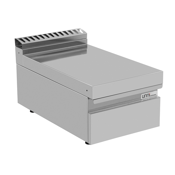 Élément neutre inox à poser avec tiroir - L 400 x P 700 x H 300 mm - Unninox