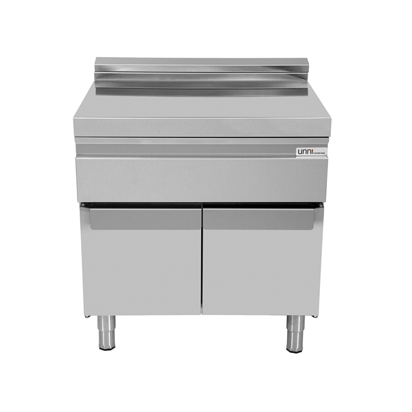 Élément neutre inox sur meuble avec tiroir - L 800 x P 700 x H 850 mm - Unninox