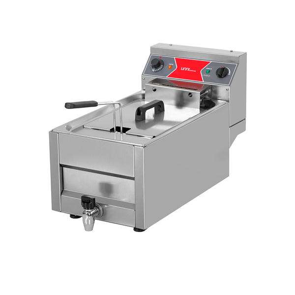 Friteuse électrique à poser 10 L - 9 kW 400 V - L 325 x P 650 x H 410 mm - Unninox