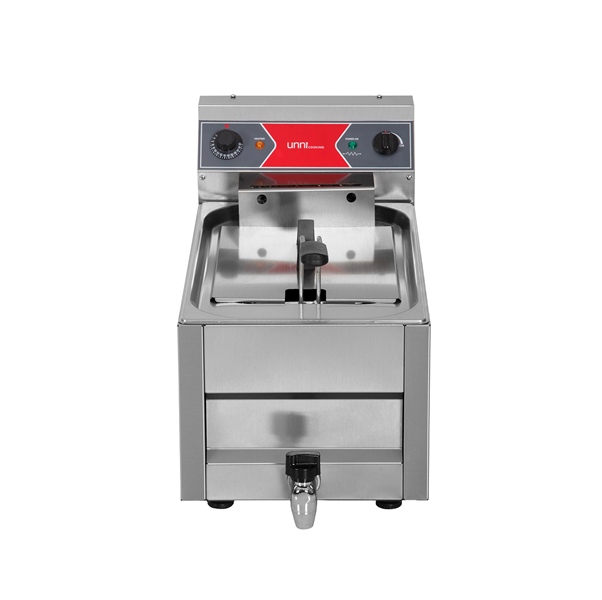 Friteuse électrique à poser 10 L - 9 kW 400 V - L 325 x P 650 x H 410 mm - Unninox