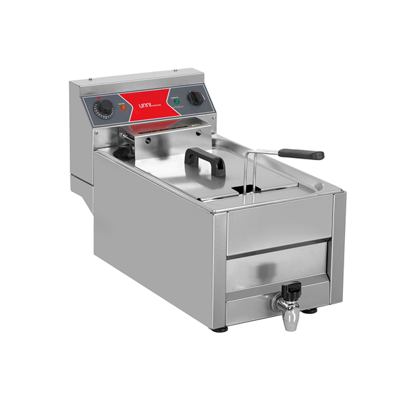 Friteuse électrique à poser 10 L - 9 kW 400 V - L 325 x P 650 x H 410 mm - Unninox