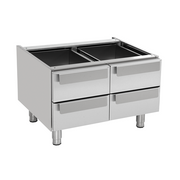Élément neutre inox soubassement avec tiroirs - L 800 x P 700 x H 600 mm - Unninox