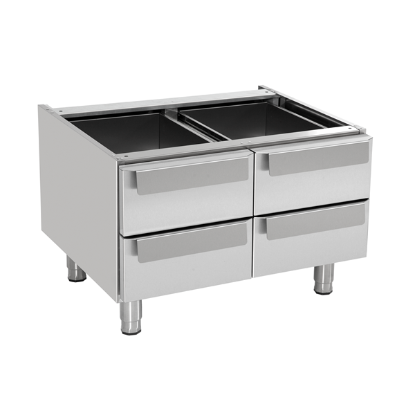 Élément neutre inox soubassement avec tiroirs - L 800 x P 700 x H 600 mm - Unninox