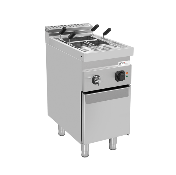 Cuiseur à pâtes électrique sur meuble 1 cuve 18 L - 9 kW - 400 V - L 400 x P 700 x H 850 mm - Unninox