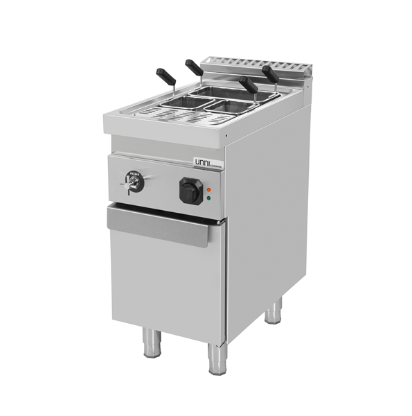 Cuiseur à pâtes électrique sur meuble 1 cuve 18 L - 9 kW - 400 V - L 400 x P 700 x H 850 mm - Unninox
