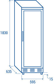 Réfrigérateur à boissons 350L avec éclairage 5 étagères et verrouillage - TKG 388 - Cool Head inox 595x635x1830 mm 300 W Coolhead - vue 4 - Armoire réfrigérée positive pro CHR - Cuistéo
