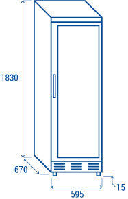 Réfrigérateur à boissons 350L avec lumière LED serrure et 5 étagères ajustables - TKG 390 - Cool Head inox 595x670x1830 mm 300 W Coolhead - vue 5 - Armoire réfrigérée positive pro CHR - Cuistéo