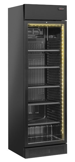 Réfrigérateur à boissons 372L avec porte vitrée 5 étagères LED jaune serrure - TKG 408 CB - Cool Head inox 595x605x1980 mm 325 W Coolhead - Armoire réfrigérée positive professionnel CHR - matériel cuisine pro - Cuistéo