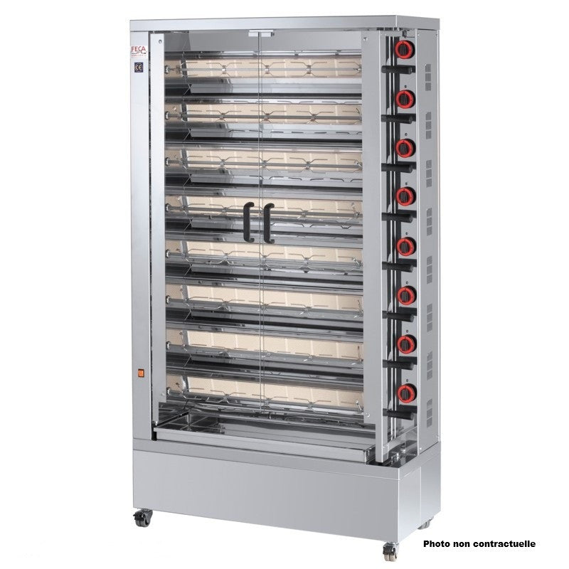 Rôtissoire électrique 48 poulets - 8 broches - 840 EKO-E 40 L 33.6 W Feca - Rôtissoire professionnelle professionnel CHR - matériel cuisine pro - Cuistéo