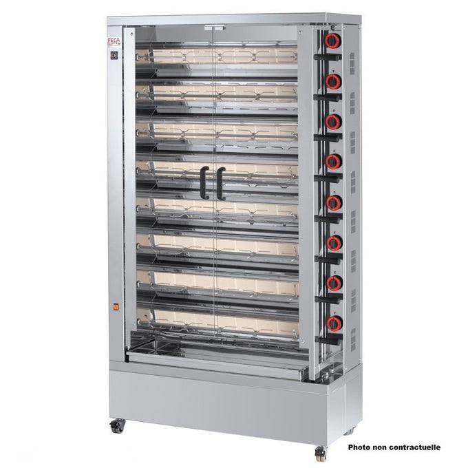 Rôtissoire électrique 48 poulets - 8 broches - 840 EKO-E 40 L 33.6 W Feca - Rôtissoire professionnelle professionnel CHR - matériel cuisine pro - Cuistéo