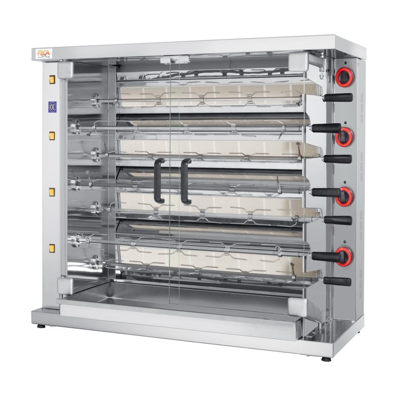 Rôtissoire gaz 42 poulets - 7 broches - 26 000 Kcal/h - IND 7 42 L 26 kW Feca - Rôtissoire à gaz professionnel CHR - matériel cuisine pro - Cuistéo