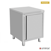 Meuble bas inox 1 porte sans dosseret - L 600 x P 700 x H 850 mm - Unninox