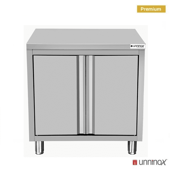 Meuble bas inox sans dosseret 2 portes - L 700 x P 600 x H 850 mm - Unninox