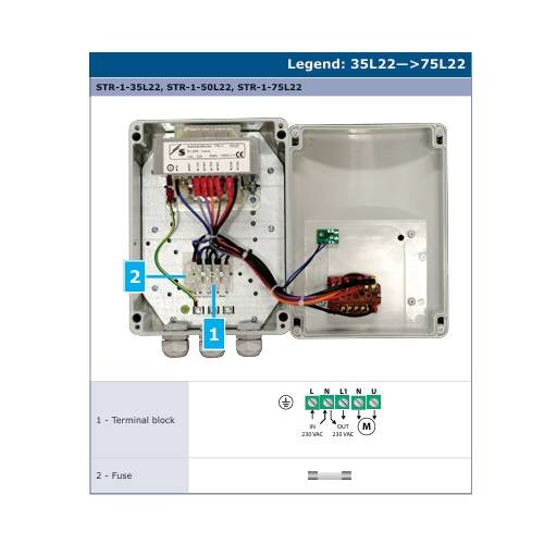 Variateur de vitesse 5 positions pour moteur de hotte - 230 V monophasé 3,5 A - Unninox