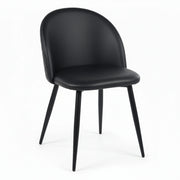 Chaise YUMI Simili-cuir - Noir - Lot de 4 - Madrid Mobiliario