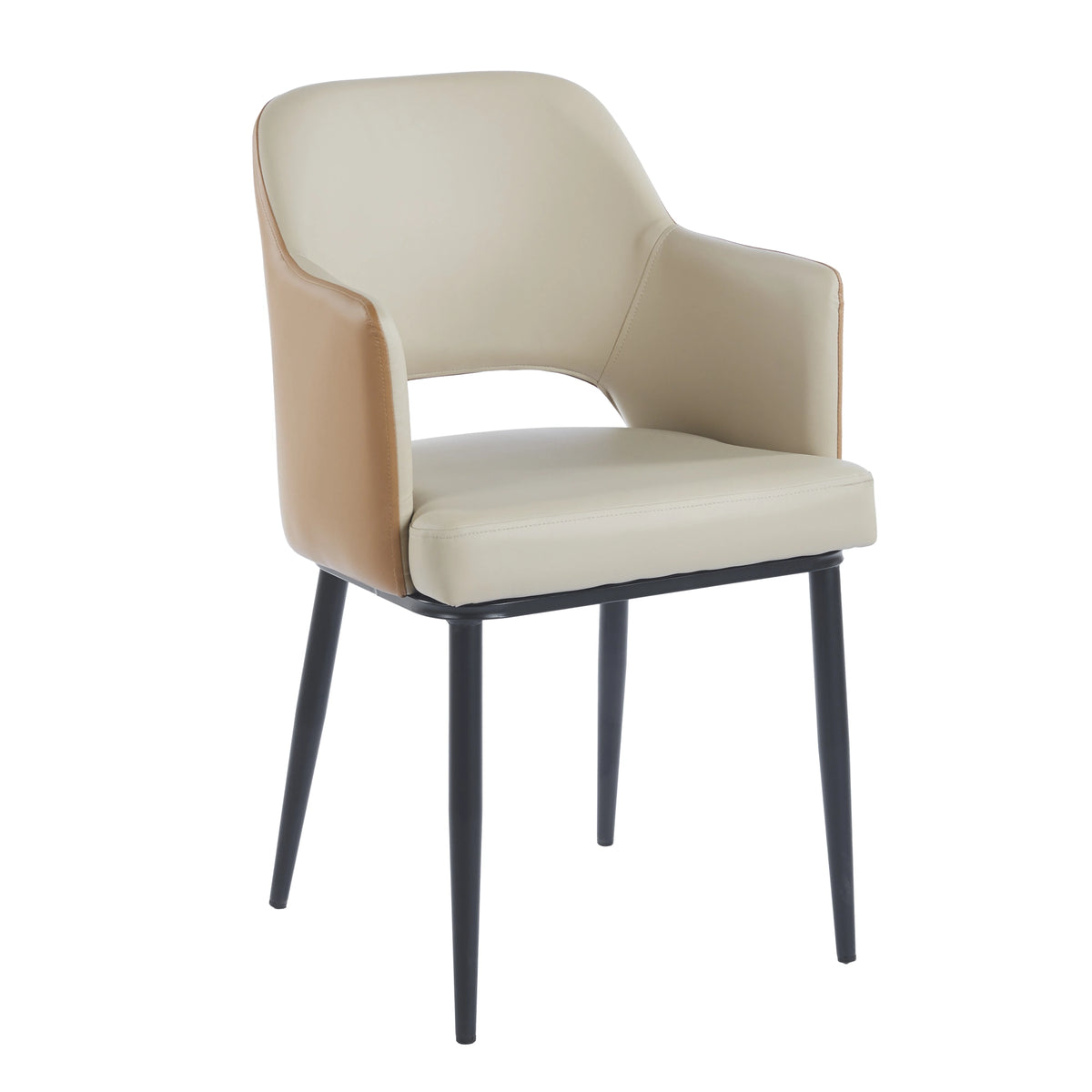 Chaise MAGGI Simili-cuir - Beige-Café - Lot de 4 - Madrid Mobiliario