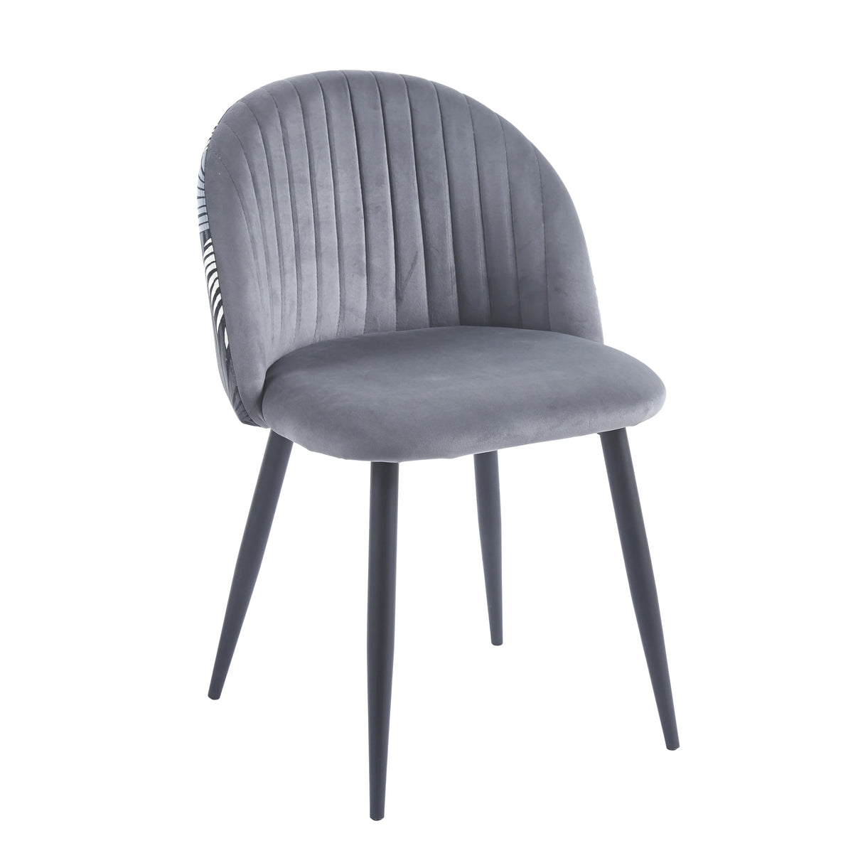 Chaise YUMI Floral - Gris - Lot de 4 - Madrid Mobiliario