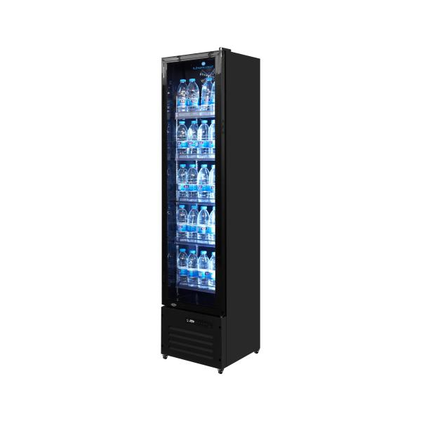 Armoire à boissons vitrée slim 1 porte - 164 L - 0 à +10 °C - L 420 x P 485 x H 1900 mm - Unninox