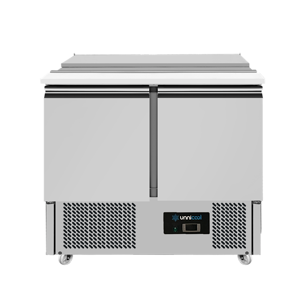 Saladette réfrigérée Compact Line - 2 portes - 230 L - 2 x GN 1/1 - L 900 x P 700 x H 870 mm - Unninox