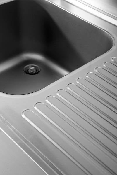 Plonge inox 1 bac à gauche avec étagère basse - L 1000 x P 700 x H 850 mm - gamme Eco - Unninox