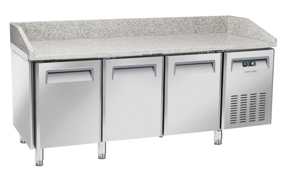 Table réfrigérée à pizza 3 portes - QZ 30 - 640L - 800mm - Cool Head inox 450 W Coolhead - Table réfrigérée pizza professionnel CHR - matériel cuisine pro - Cuistéo