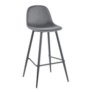 Tabouret SIMP Velours - Gris - Madrid Mobiliario