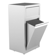 Poubelle inox 50 L - L 500 x P 400 x H 940 mm - Unninox