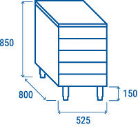 Tiroirs neutres de comptoir - D 5 - Cool Head 525x800x850 mm 123 L Coolhead - vue 2 - Meuble bas inox pro CHR - Cuistéo
