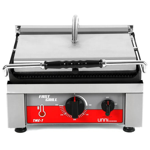Grill panini contact fonte rainurée - surface 360 x 300 mm - 2,5 kW 230 V - Unninox