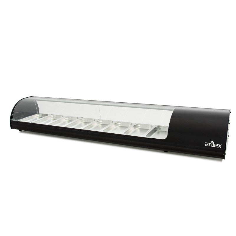 Vitrine réfrigérée - 8 GN1/3 - Pour tapas - Couleur noire - Arilex