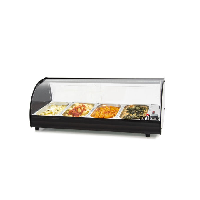 Vitrine chauffante - 4 plateaux GN1/3-40 - Avec lumière - Arilex