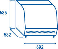 Vitrine chauffante de comptoir 120 litres RH 120 - Cool Head 692x582x685 mm 1100 W Coolhead - vue 5 - Vitrine chaude pro CHR - Cuistéo