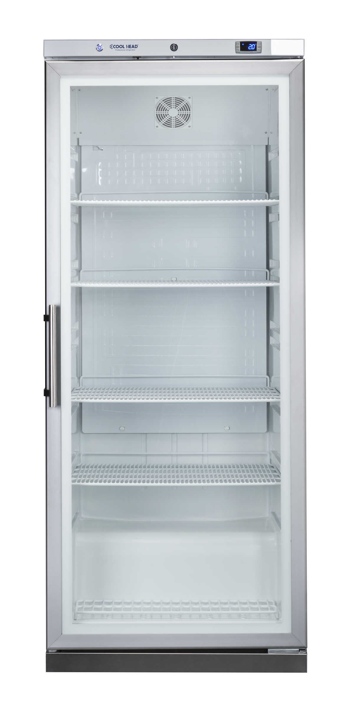 Vitrine réfrigérée 600L GN 2/1 - Température 2-8°C Éclairage LED 5 Étagères Alarme Serrure - Cool Head inox 775x797x1900 mm 150 W Coolhead - vue 2 - Armoire réfrigérée positive pro CHR - Cuistéo