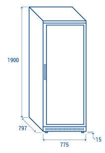 Vitrine réfrigérée GN 2/1 600L avec éclairage LED thermostat numérique et 5 étagères - Cool Head 775x797x1900 mm 150 W Coolhead - vue 9 - Armoire réfrigérée positive pro CHR - Cuistéo