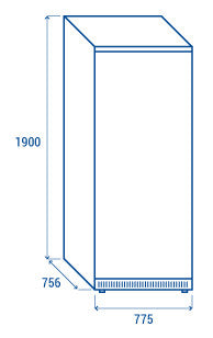 Vitrine réfrigérée GN 2/1 CR 6 - 600L Classe A Thermostat Numérique 5 Étagères R600a - Cool Head 775x756x1900 mm 128 W Coolhead - vue 9 - Armoire réfrigérée positive pro CHR - Cuistéo
