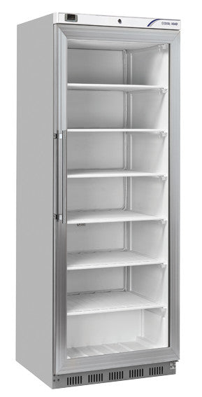 Vitrine réfrigérée négative 400L congélateur porte vitrée en inox thermostat numérique éclairage LED - Cool Head 600x723x1902 mm 450 W Coolhead - Armoire réfrigérée négative professionnel CHR - matériel cuisine pro - Cuistéo